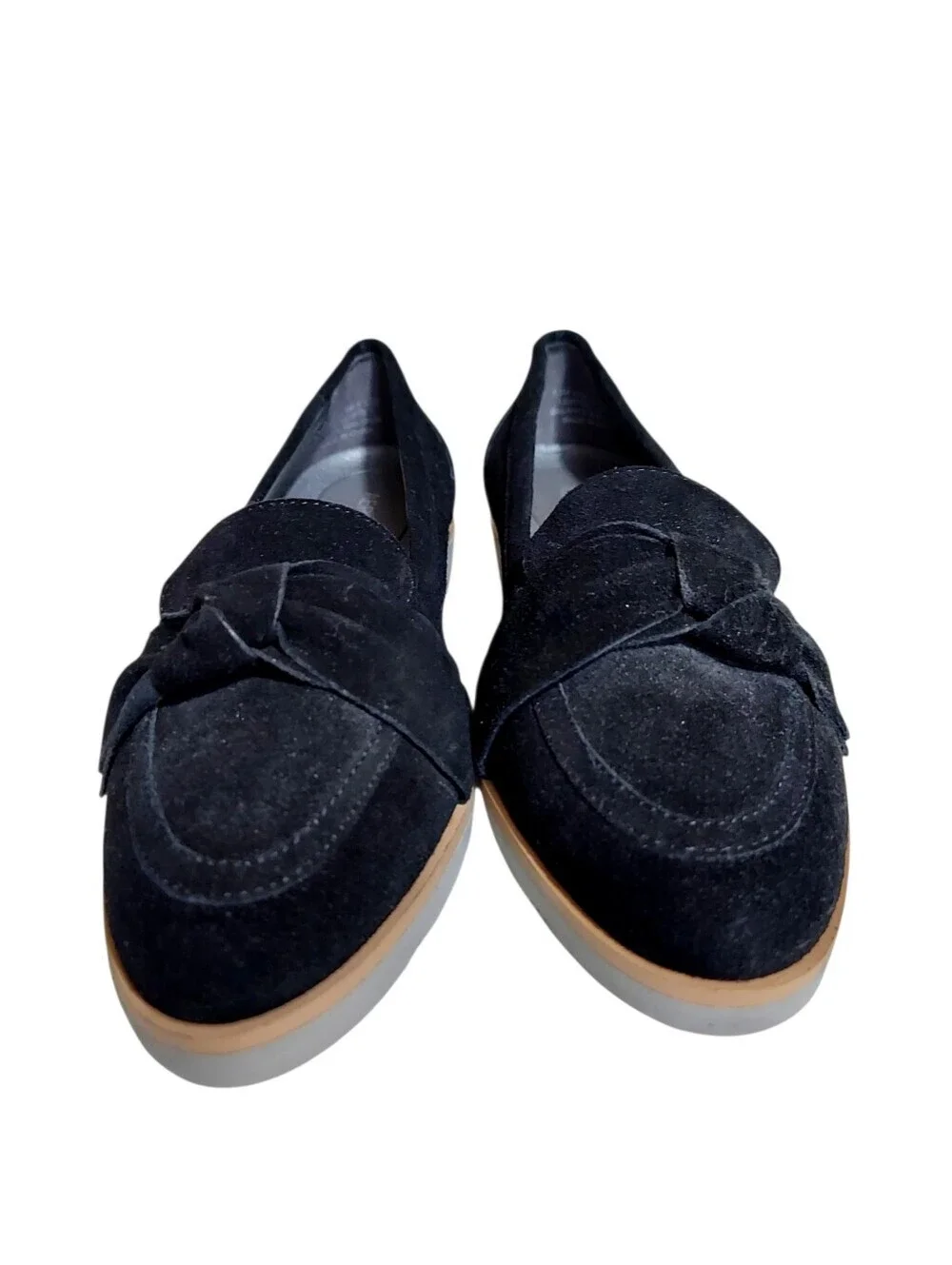 Aerosoles Black Suede Bow Loafers Comfort Flats Size 7.5